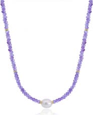 The Lovery Fine Jewelry Tanzanite Bead Pearl Necklace