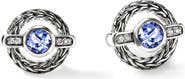 John Hardy Icon Sterling Silver Tanzanite & Diamond Stud Earrings