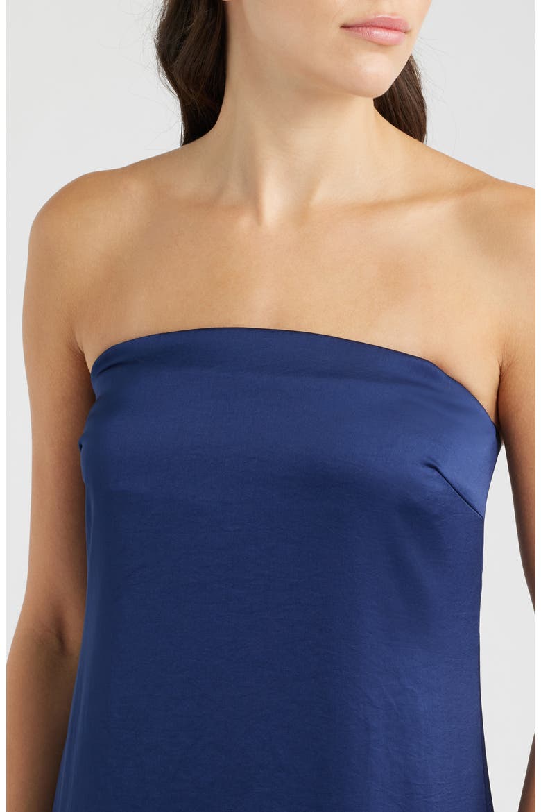 Strapless Satin Dress, Alternate, color, SAPPHIRE NAVY - 2QT