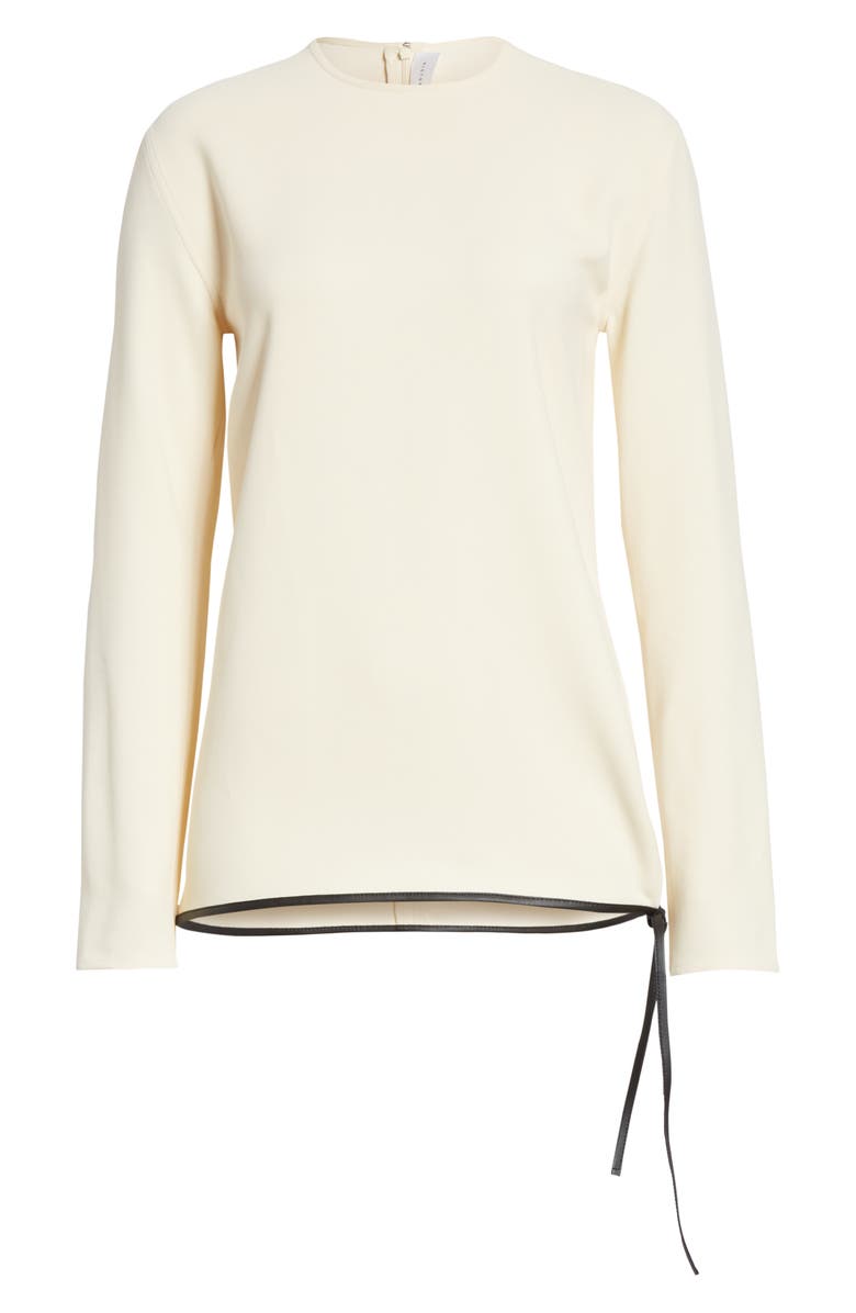 Victoria Beckham Leather Trim Top, Alternate, color, 