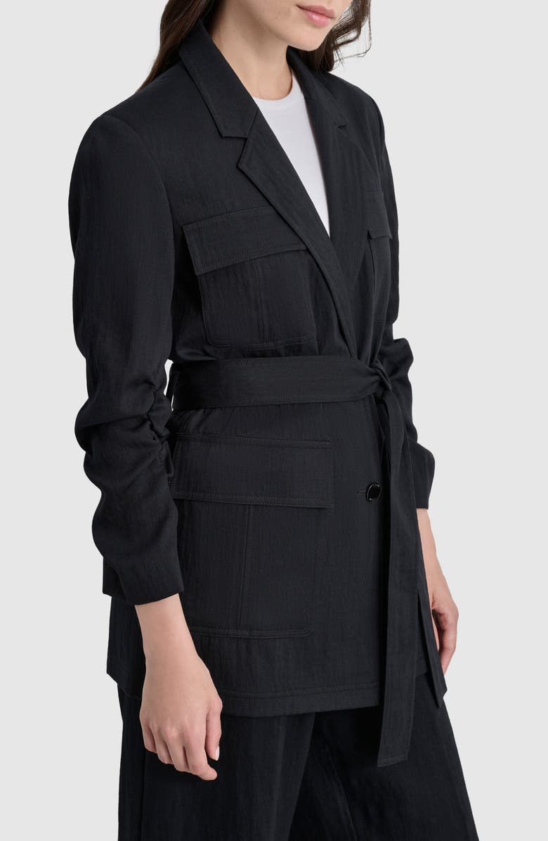 DKNY Weathered Twill Belted Jacket, Alternate, color, 