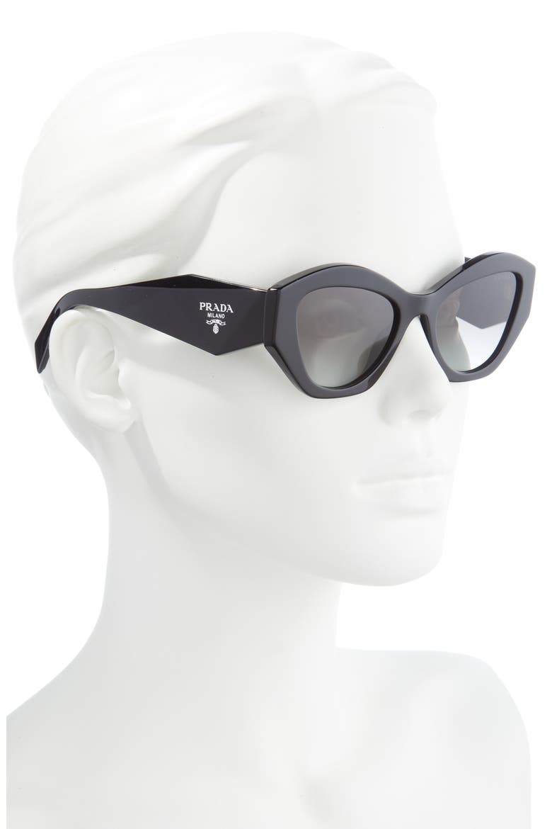 53mm Gradient Irregular Sunglasses, Alternate, color, BLACK/ GREY GRADIENT