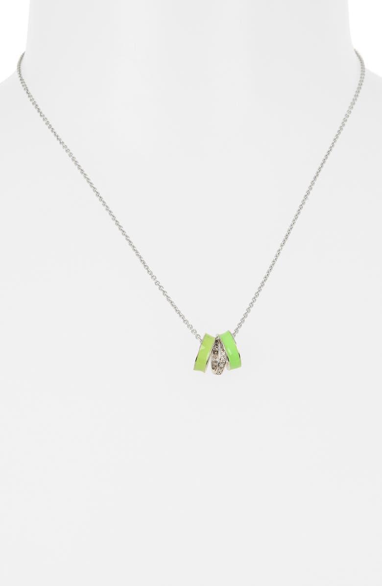 MESHMERISE Three Ring Pendant Necklace, Alternate, color, Green/ Lime