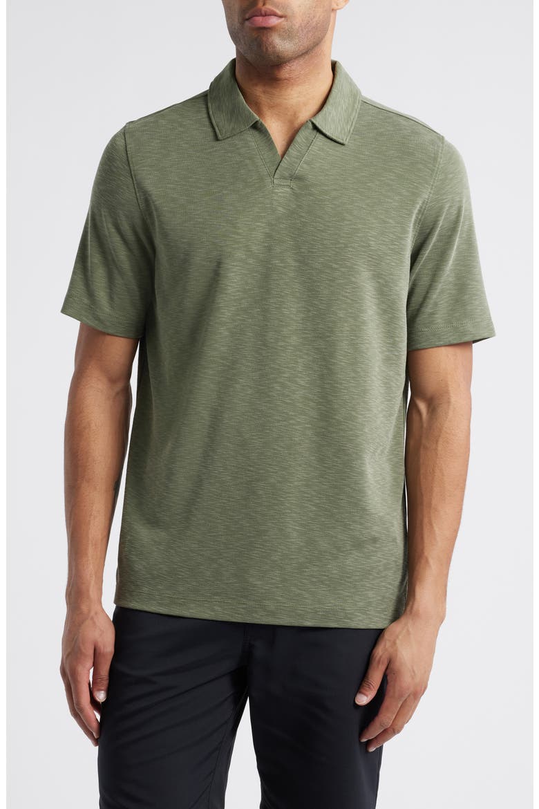 Vintage Slub Modal Blend Johnny Collar Polo, Main, color, OLIVE