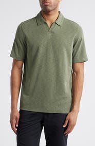Johnston & Murphy Vintage Slub Modal Blend Johnny Collar Polo