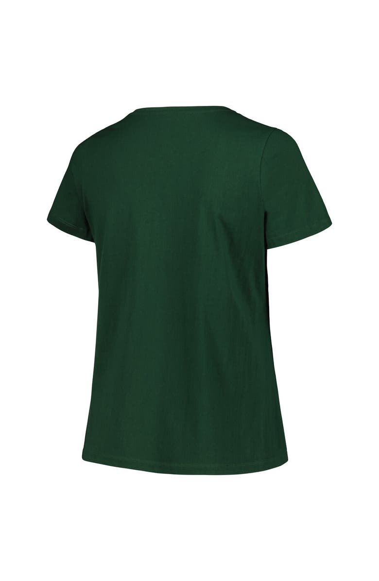 PROFILE Women's Profile Green Michigan State Spartans Plus Size Arch Over Logo Scoop Neck T-Shirt, Alternate, color, 