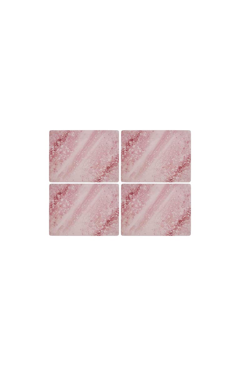 Minerals Rose Quartz Set of 4 Cork Back Placemats, Main, color, Pink