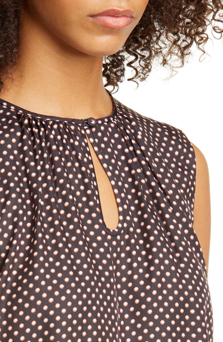 Tailored by Rebecca Taylor Deco Dot Sleeveless Silk Blend Blouse, Alternate, color, 