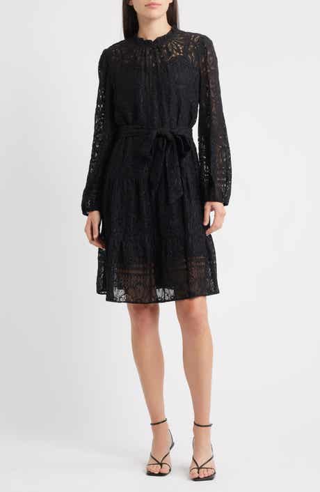 Julia Jordan Long Sleeve Tiered Lace Dress