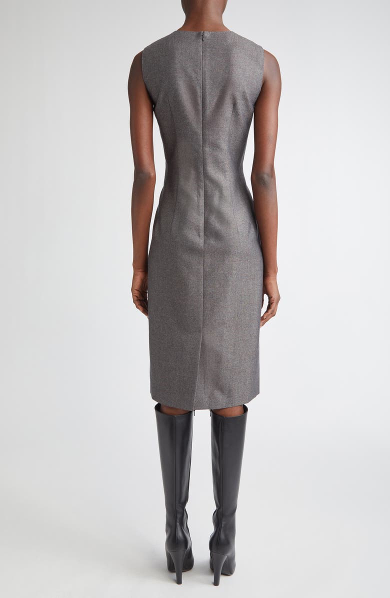 Lafayette 148 New York Harpson Sleeveless Pixelated Wool Blend Twill Sheath Dress, Alternate, color, Cinder Multi
