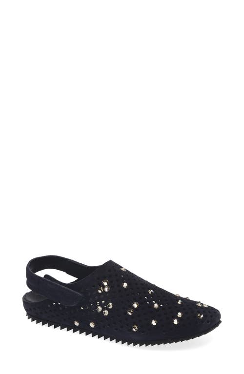Pedro Garcia Bely Embellished Slingback Flat In Blue