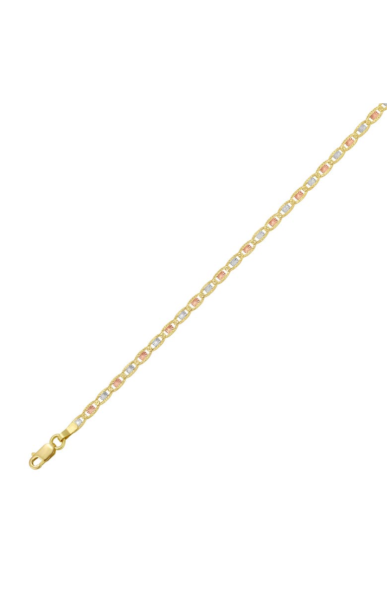 Queen Jewels Tri-Tone 14K Gold Textured Chain Necklace, Alternate, color, Tri-Color