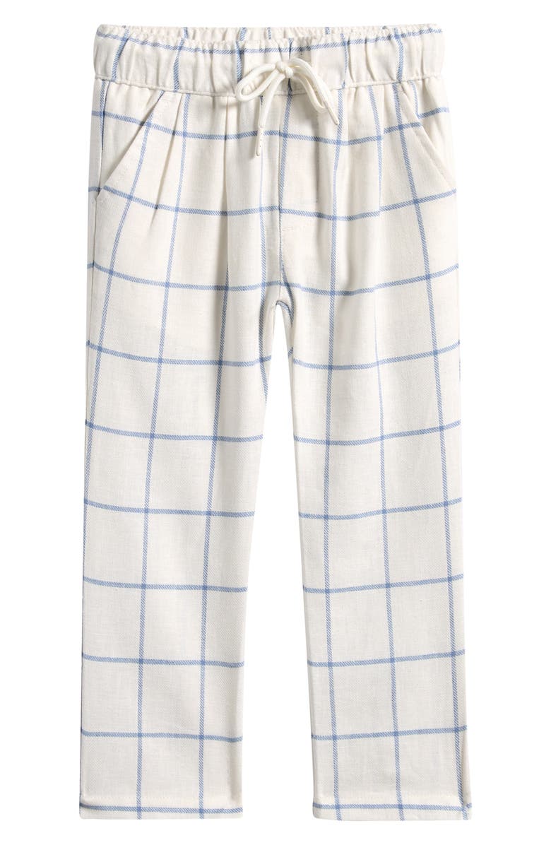 Appaman Kids' Resort Drawstring Pants, Main, color, White Windowpane