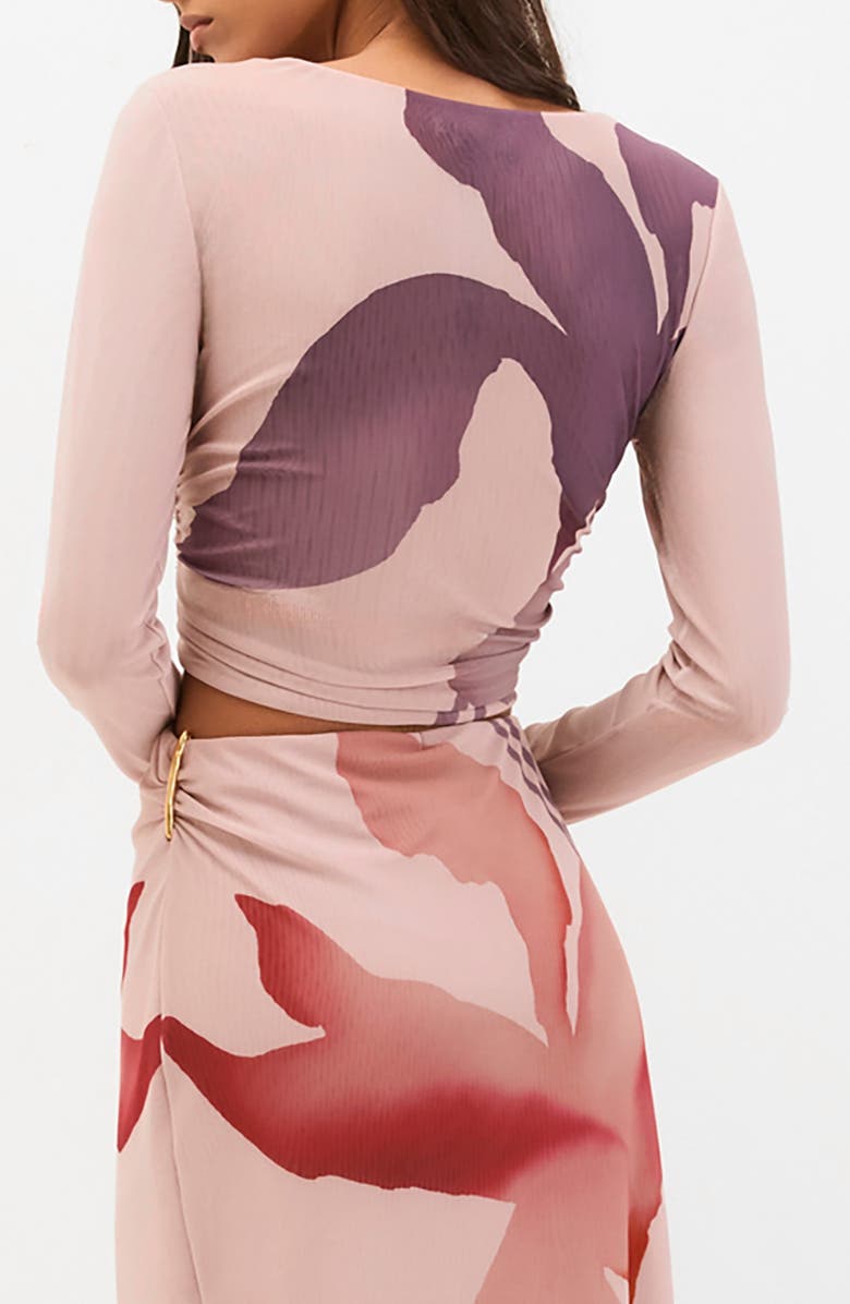 ViX Paula Hermanny Mira Long Sleeve Crop Cover-Up Top, Alternate, color, Multi