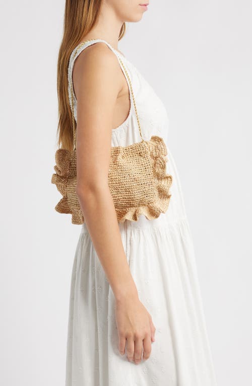 Loeffler Randall Mavis Ruffle Straw Clutch
