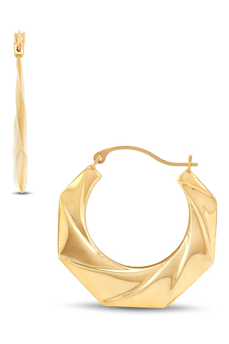 Octagonal Hoop Earrings, Main, color, YELLOW GOLD