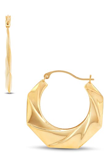 Frankie & Zoe Octagonal Hoop Earrings In Gold