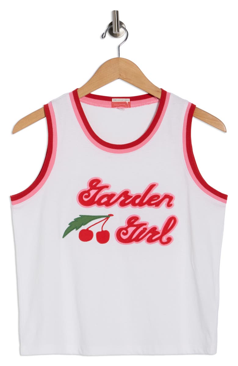 MOTHER The Court Crusher Cotton Graphic Tank, Alternate, color, Garden Girl