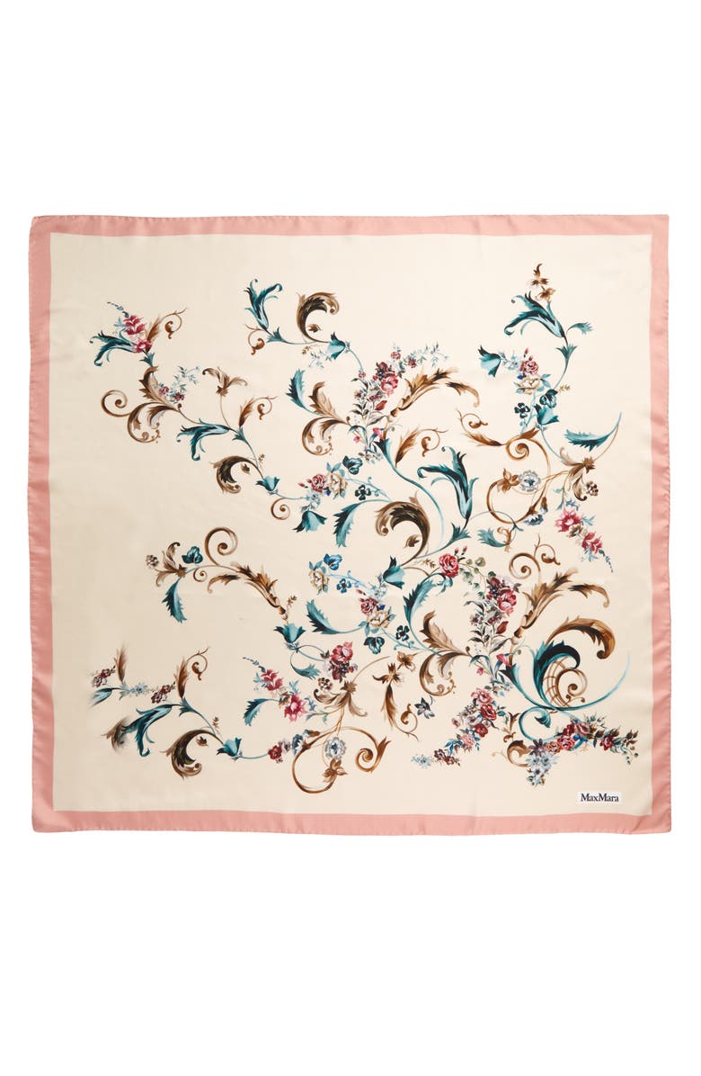 Max Mara Latte Square Silk Scarf, Alternate, color, 