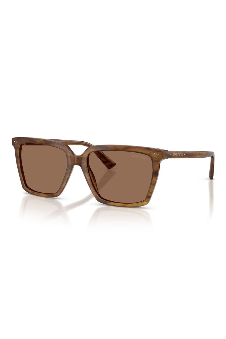 55mm Square Sunglasses, Alternate, color, BROWN HAVANA / DARK BROWN