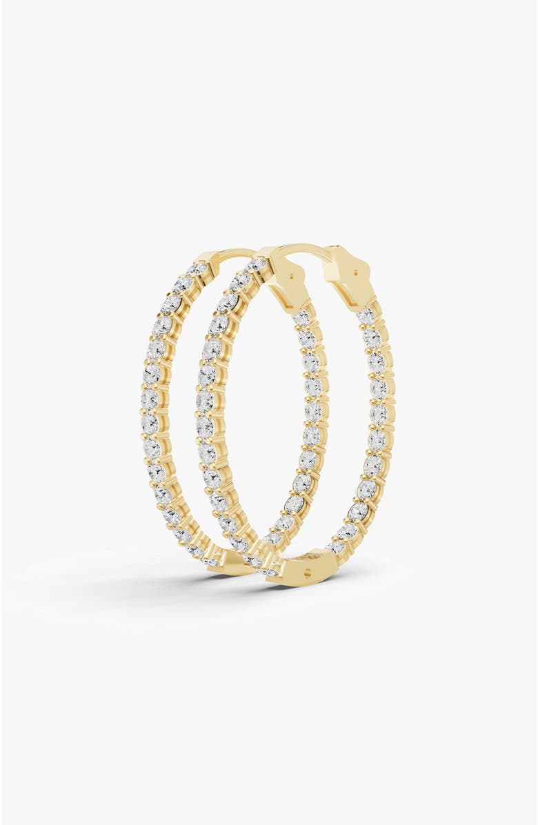 SEREIA OFFICIAL 14K Gold 10 ct Earrings Oval In & Out Diamond Hoops, Alternate, color, Yellow Gold