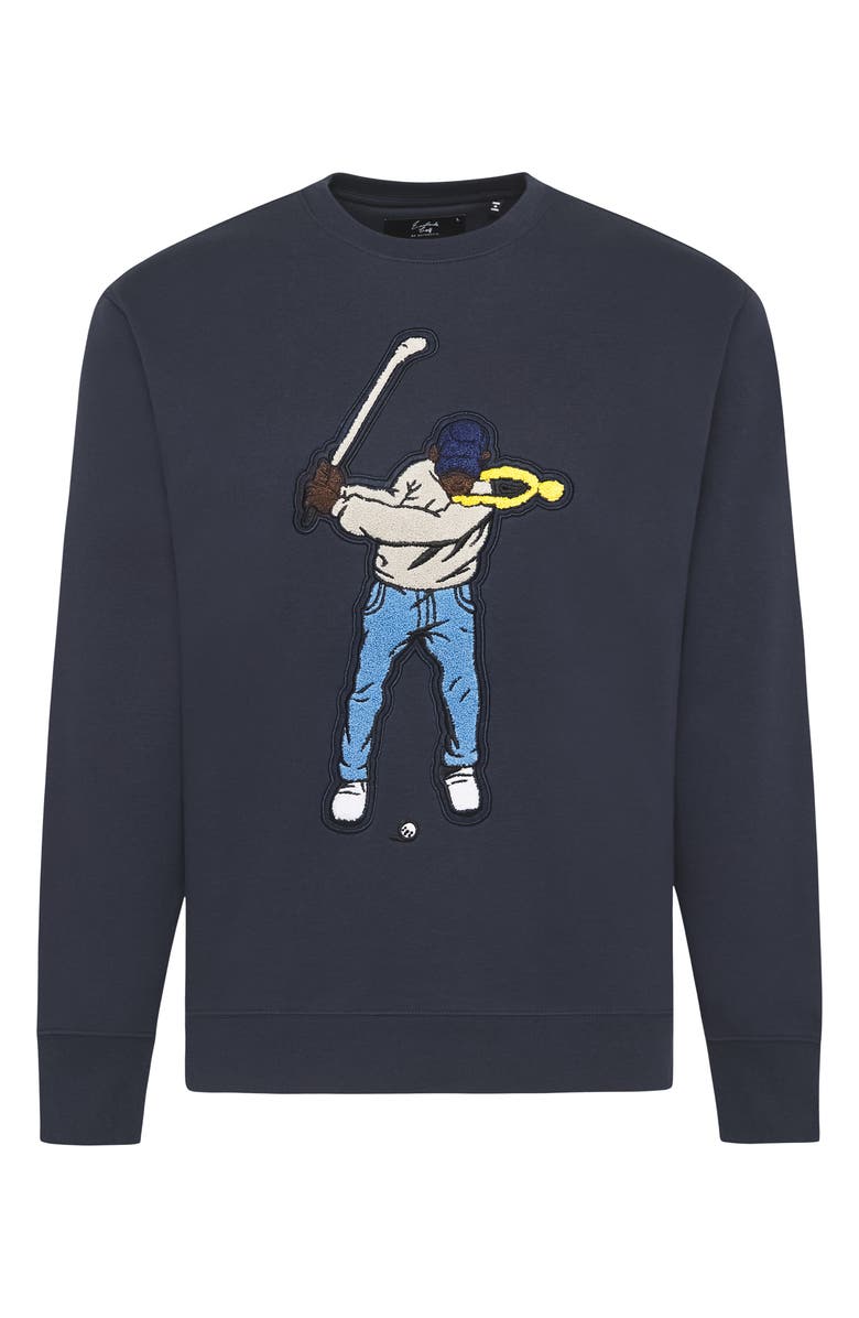 Eastside Golf Swingman Core Fleece Sweatshirt, Main, color, Midnight Navy
