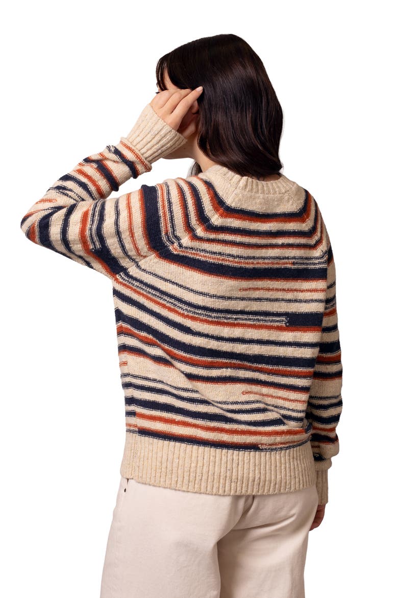 Donegal Broken Stripe Sweater, Alternate, color, Oatmeal Fleck Multi
