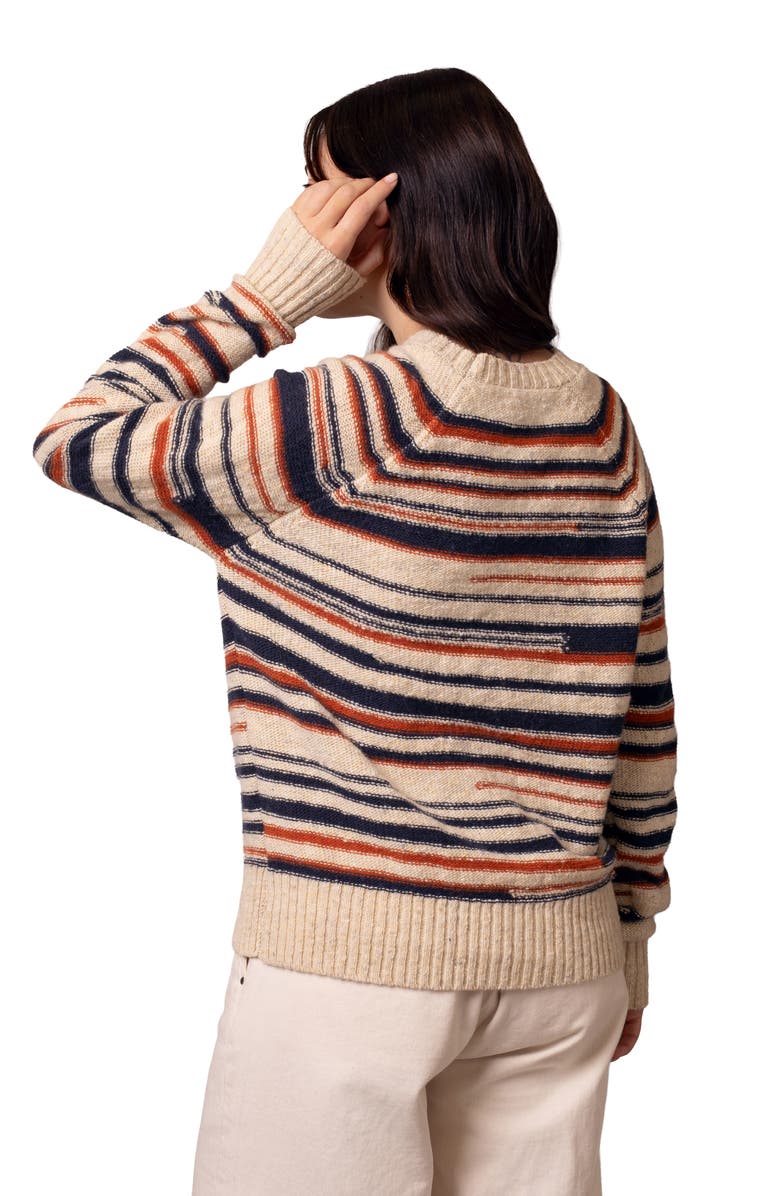 Celtic & Co. Donegal Broken Stripe Sweater, Alternate, color, Oatmeal Fleck Multi