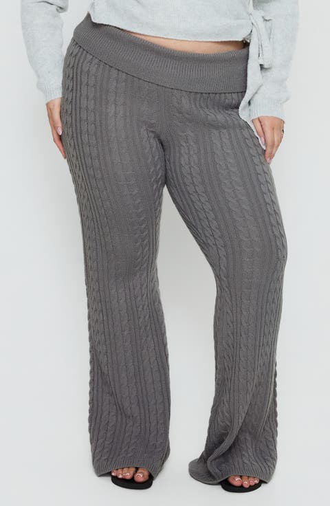 Baleigh Cable Stitch Foldover Pants