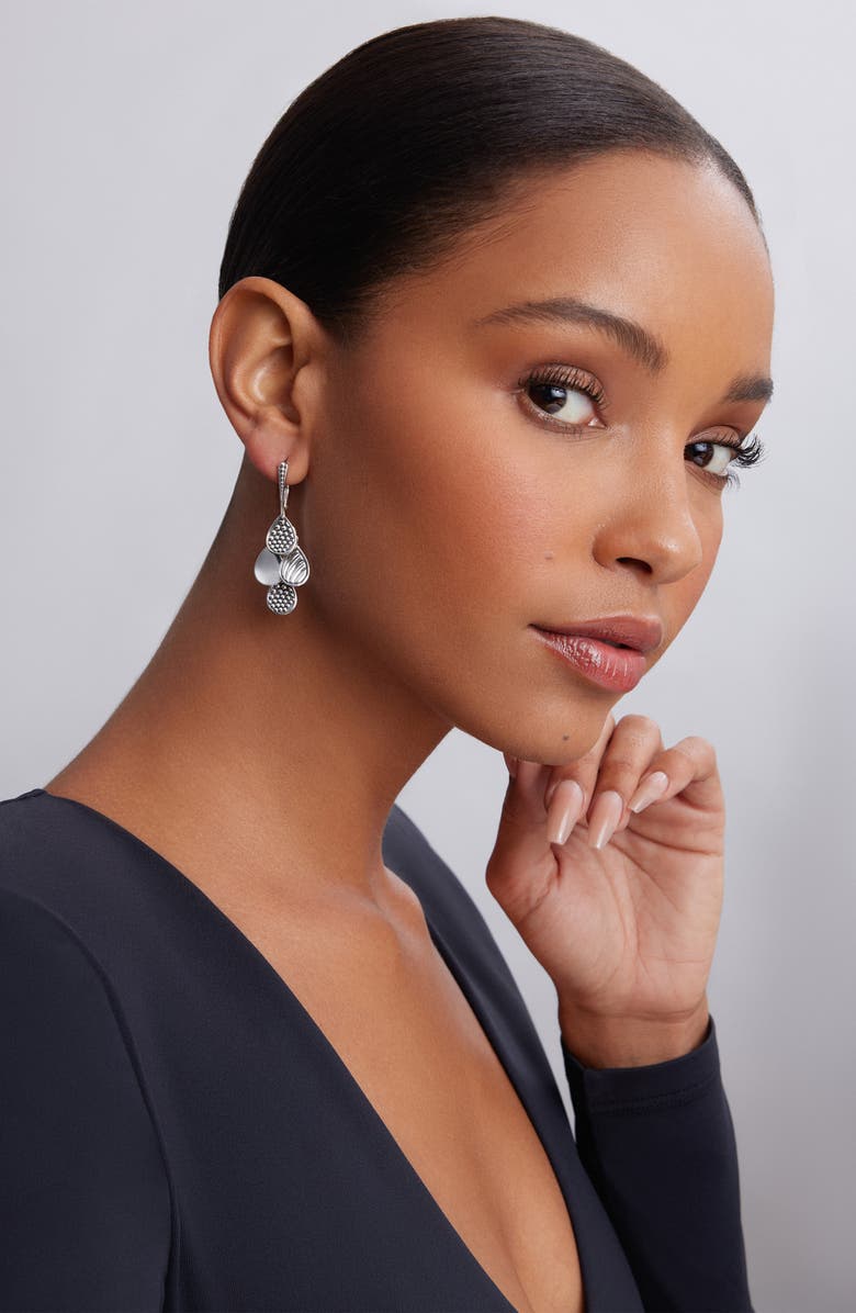 LAGOS Caviar Tiered Drop Earrings, Alternate, color, Silver