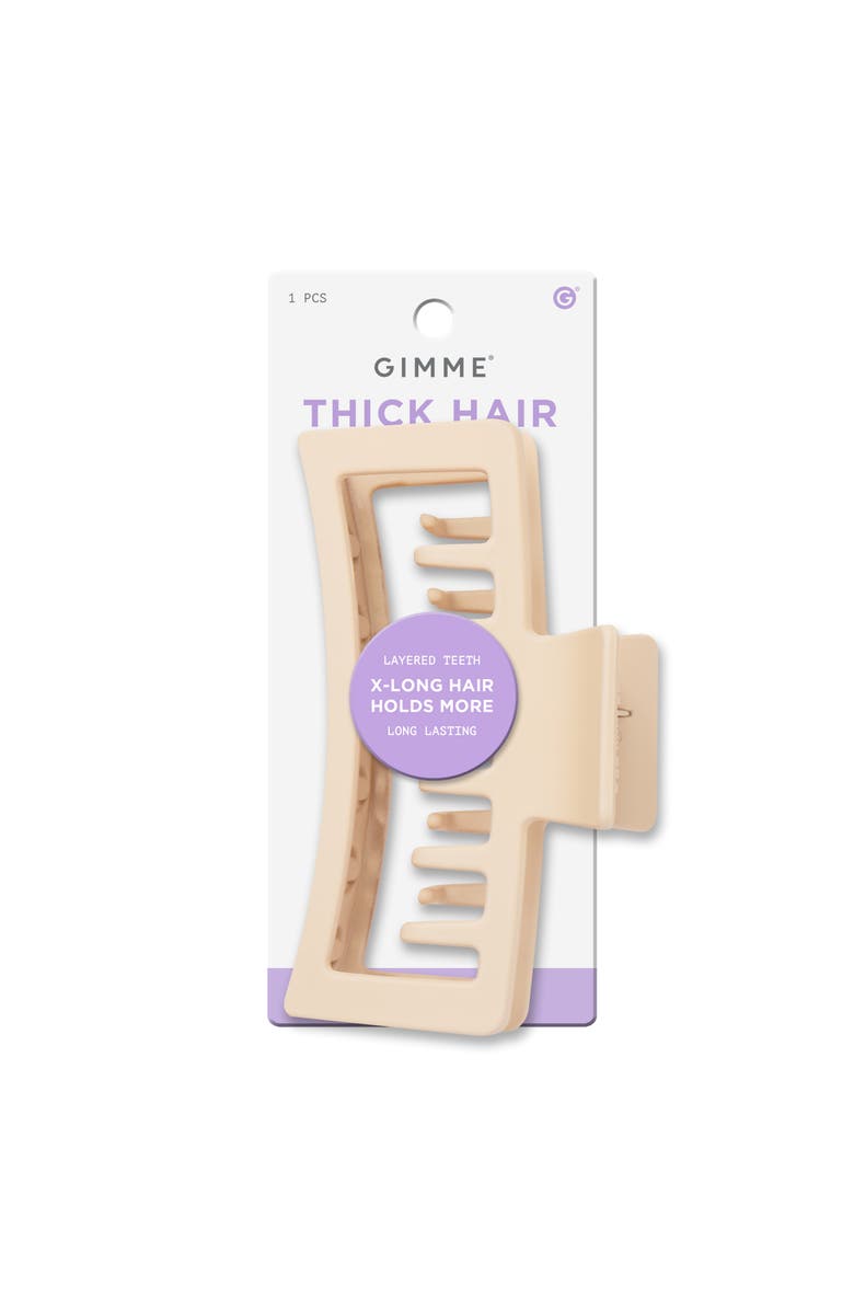 Gimme Beauty Thick Rectangle Double Teeth Claw Clip, Main, color, Beige