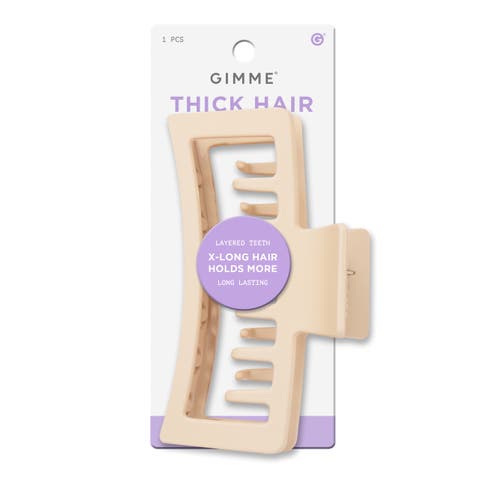 Thick Rectangle Double Teeth Claw Clip