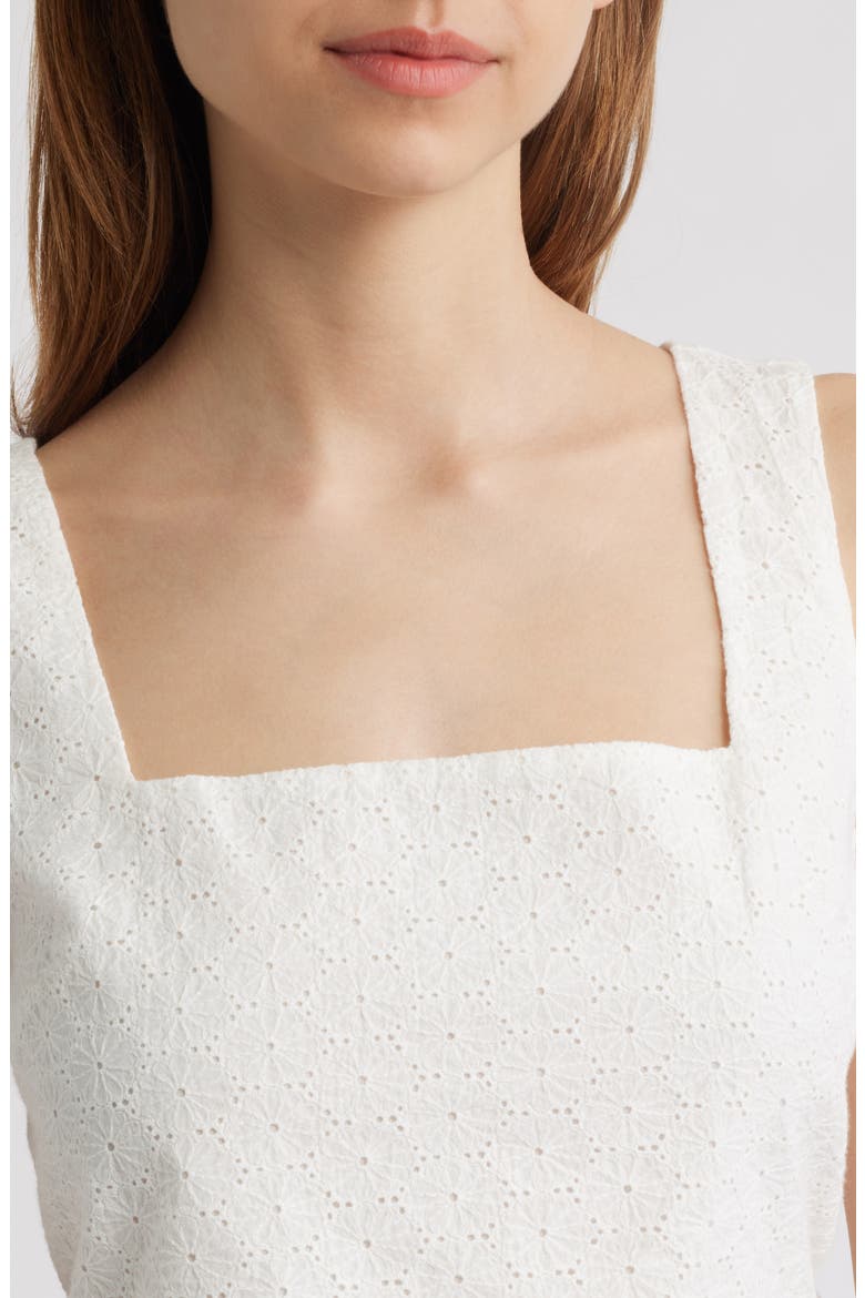 Aelita Eyelet Crop Tank, Alternate, color, WHITE