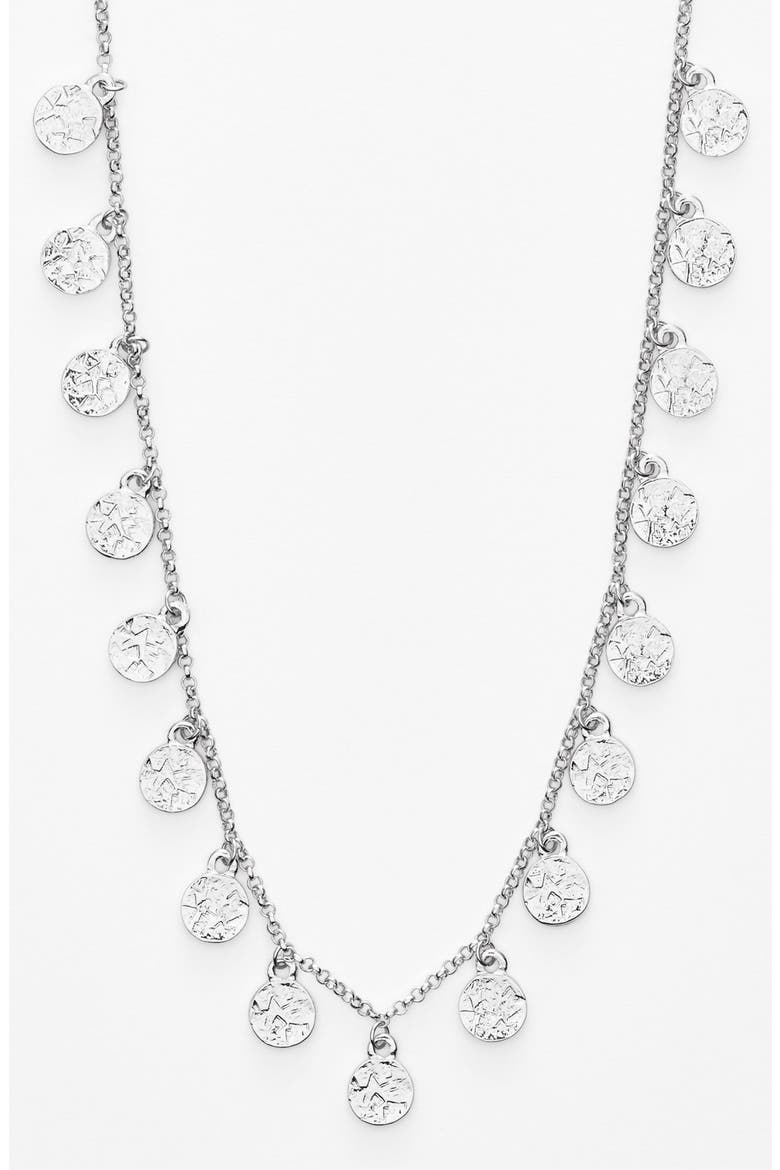 Disc Collar Necklace, Main, color, SILVER