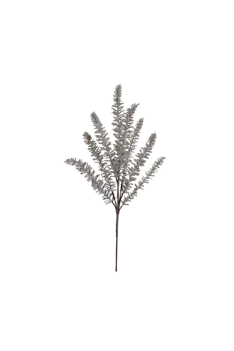 Faux Pine Stem with Glitter, Champagne Ice Finish, Main, color, Champagne