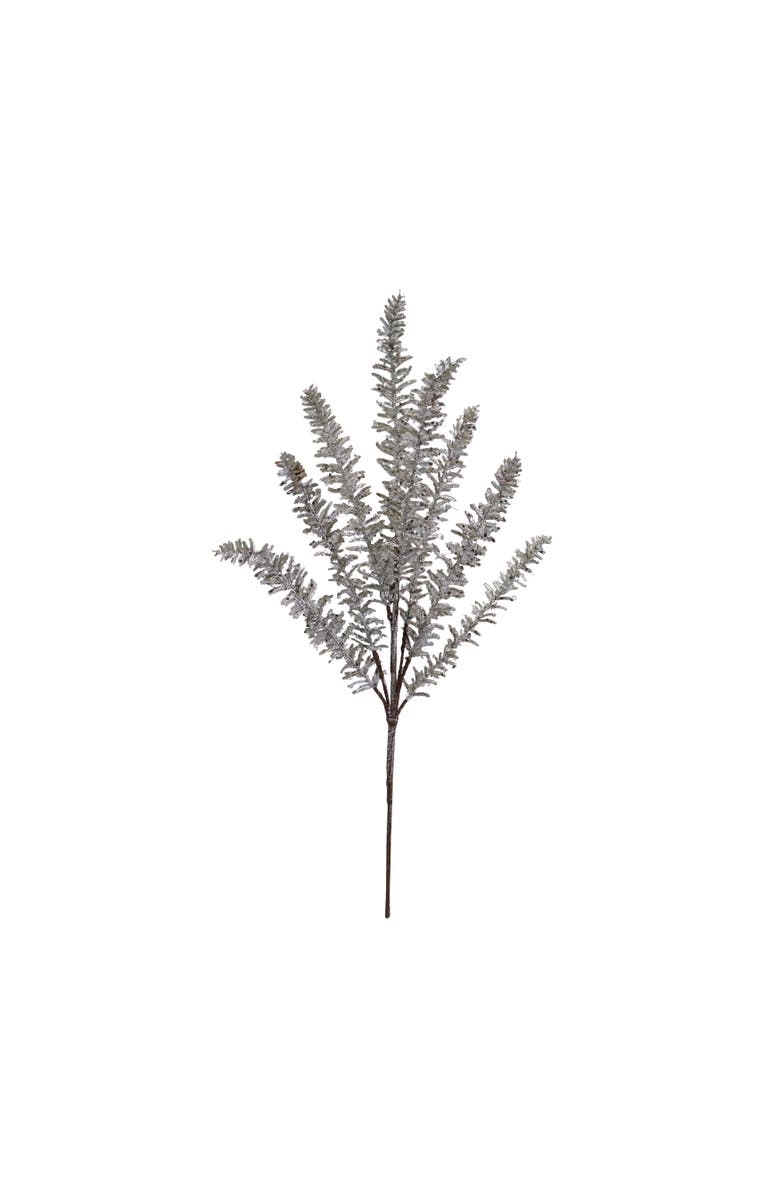 Storied Home Faux Pine Stem with Glitter, Champagne Ice Finish, Main, color, Silver