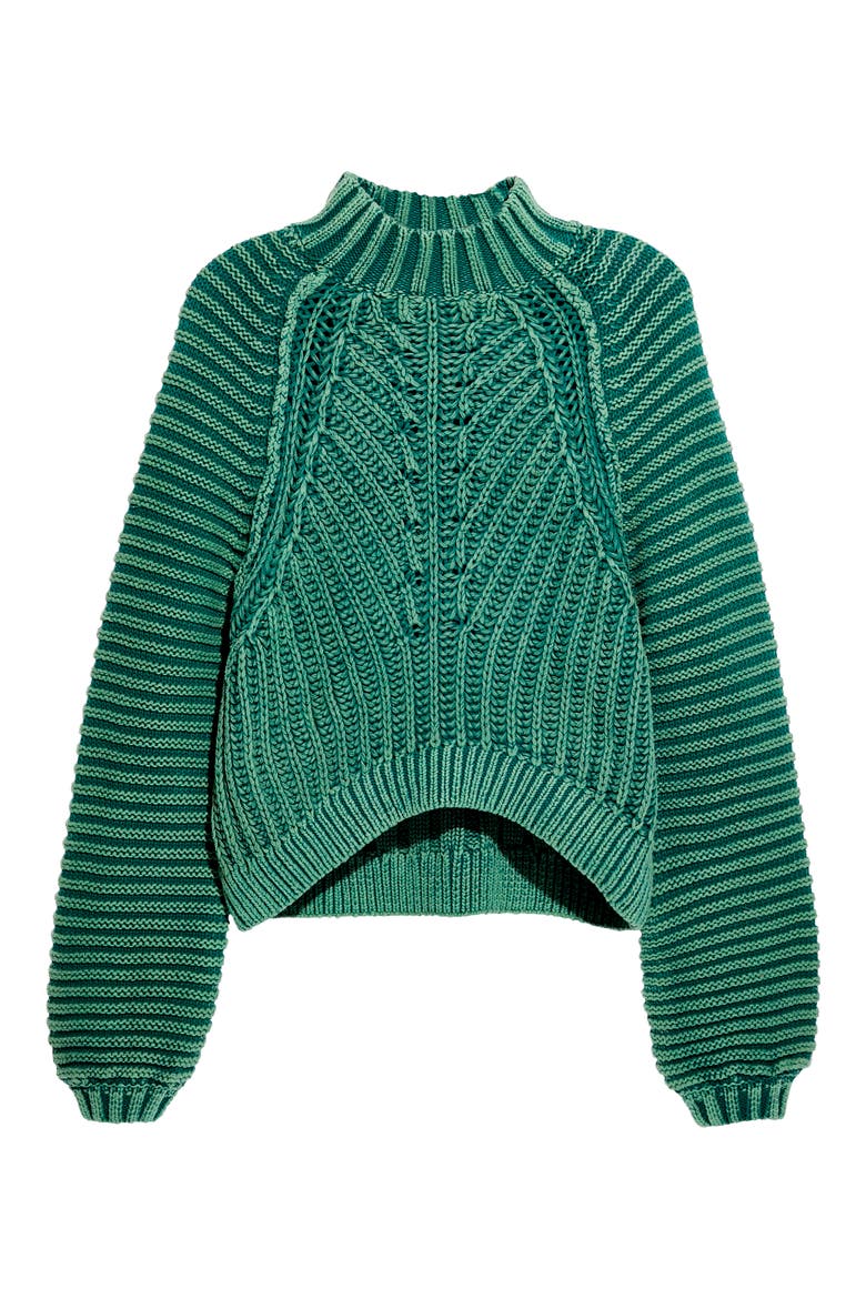 Sweetheart Mock Neck Sweater, Alternate, color, BOTANY