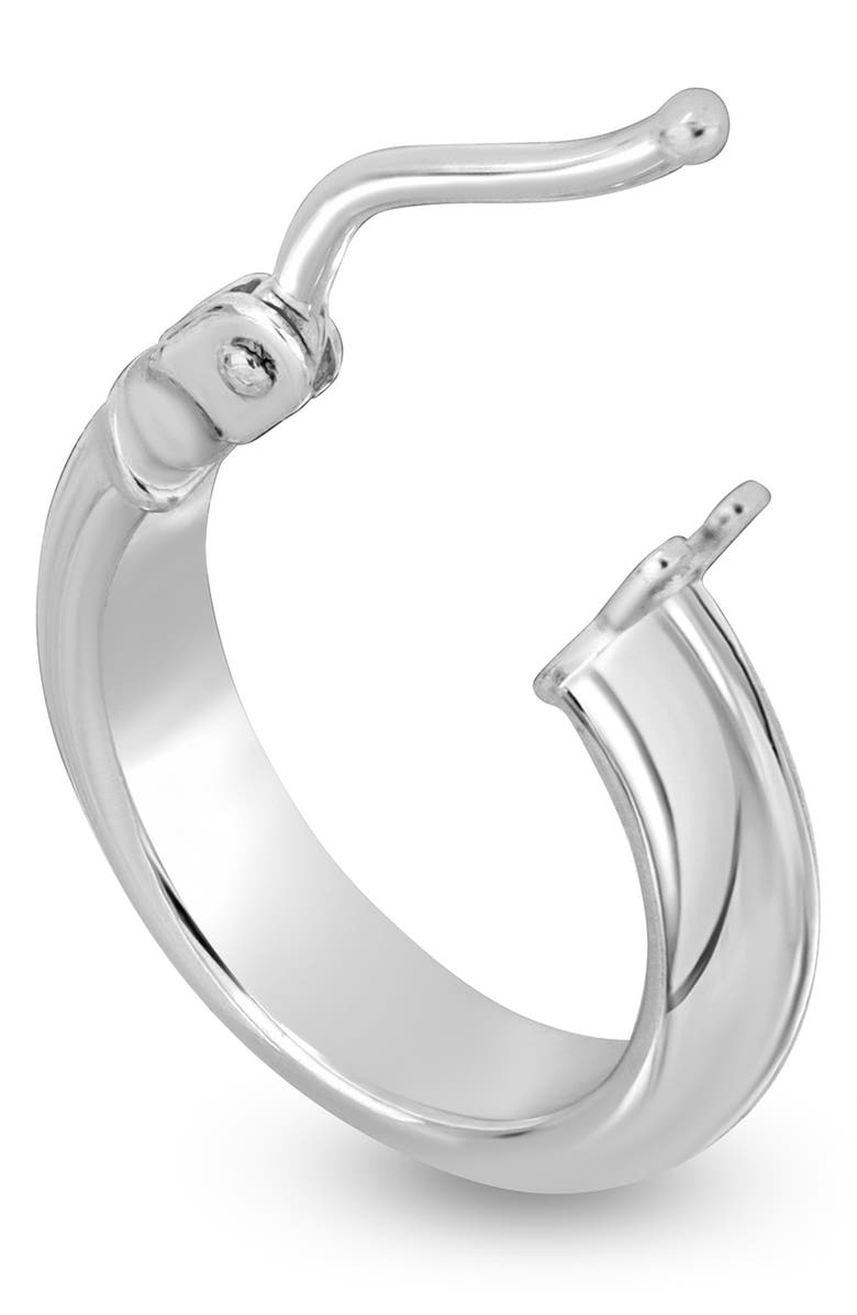 Bony Levy 14K Gold Beveled Edge Huggie Hoop Earrings, Alternate, color, 14Kw