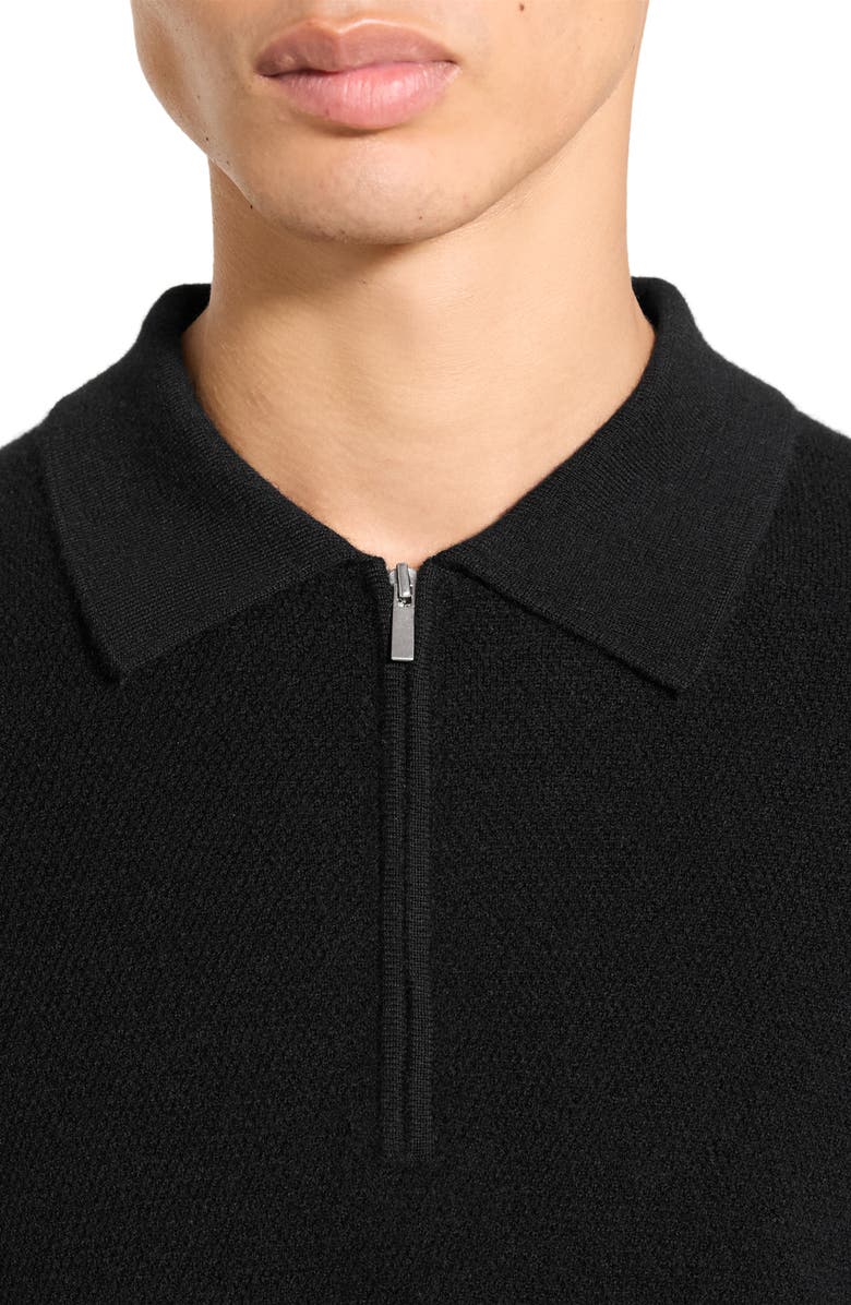 Theory Cyr Quarter Zip Cashmere Sweater, Alternate, color, Black