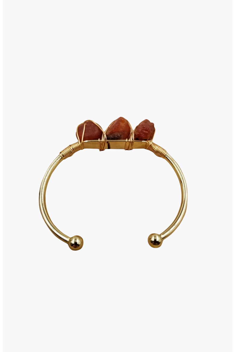 Gemstone Wire-Wrapped Bracelet, Main, color, Carnelian