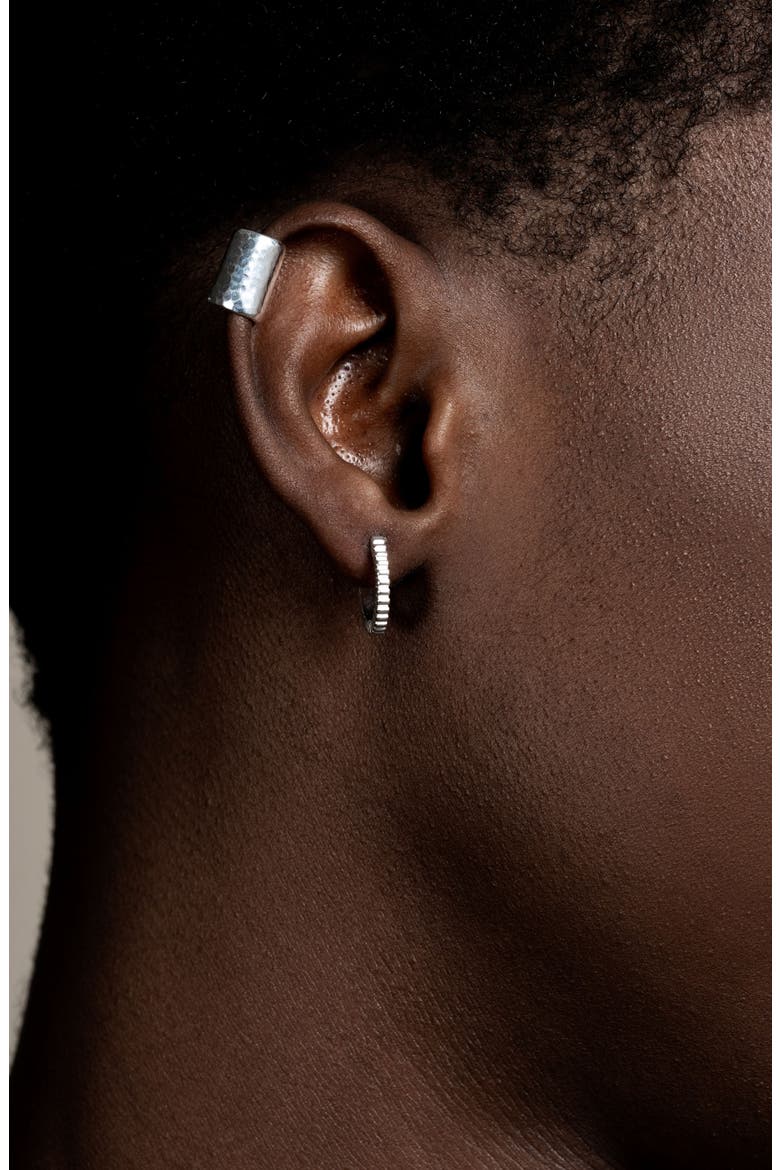 Men's Small Humbug Hoops, Alternate, color, Sterling Silver