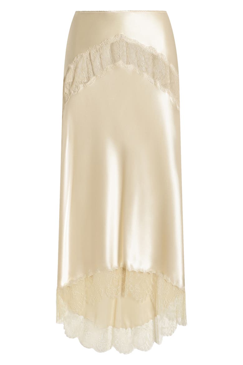 Lace Trim Silk Satin Slip Skirt, Main, color, M0169 ECRU 4