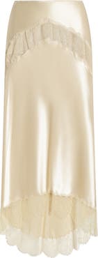 Dolce&Gabbana Lace Trim Silk Satin Slip Skirt