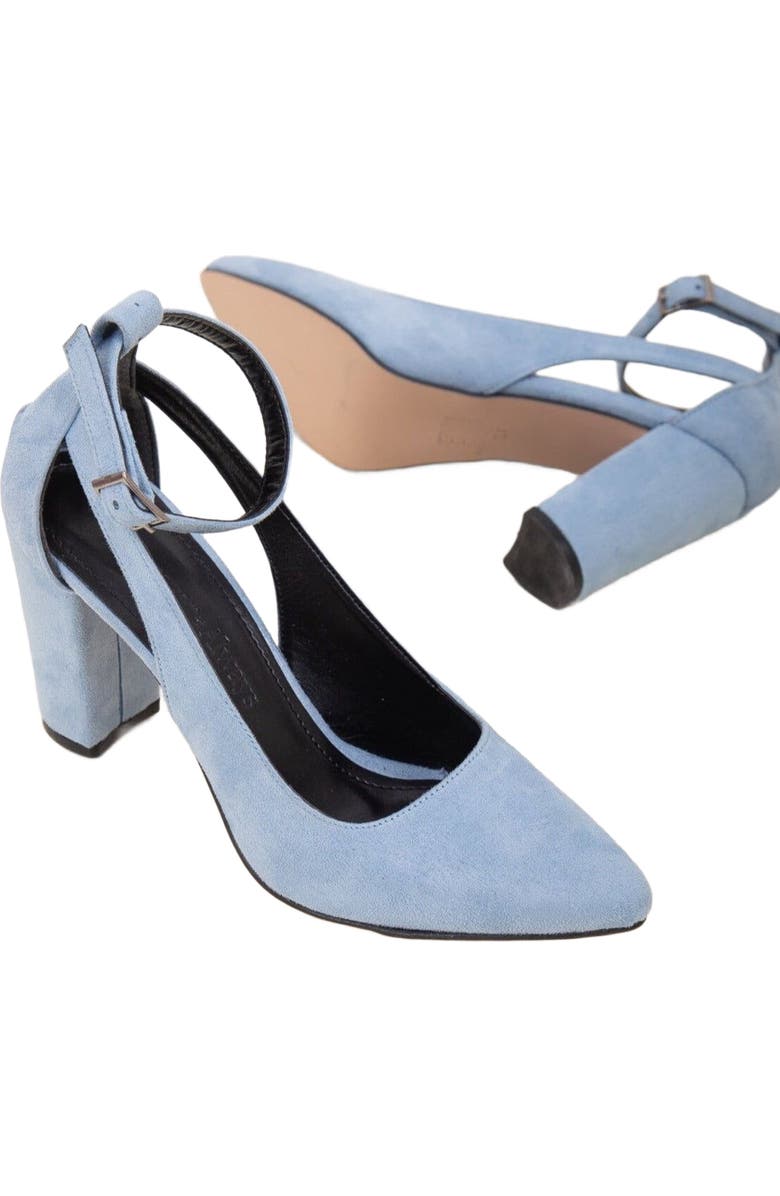 Forever
Always Shoes Colette Pointed Toe High Block Heels, Alternate, color, Baby Blue Suede