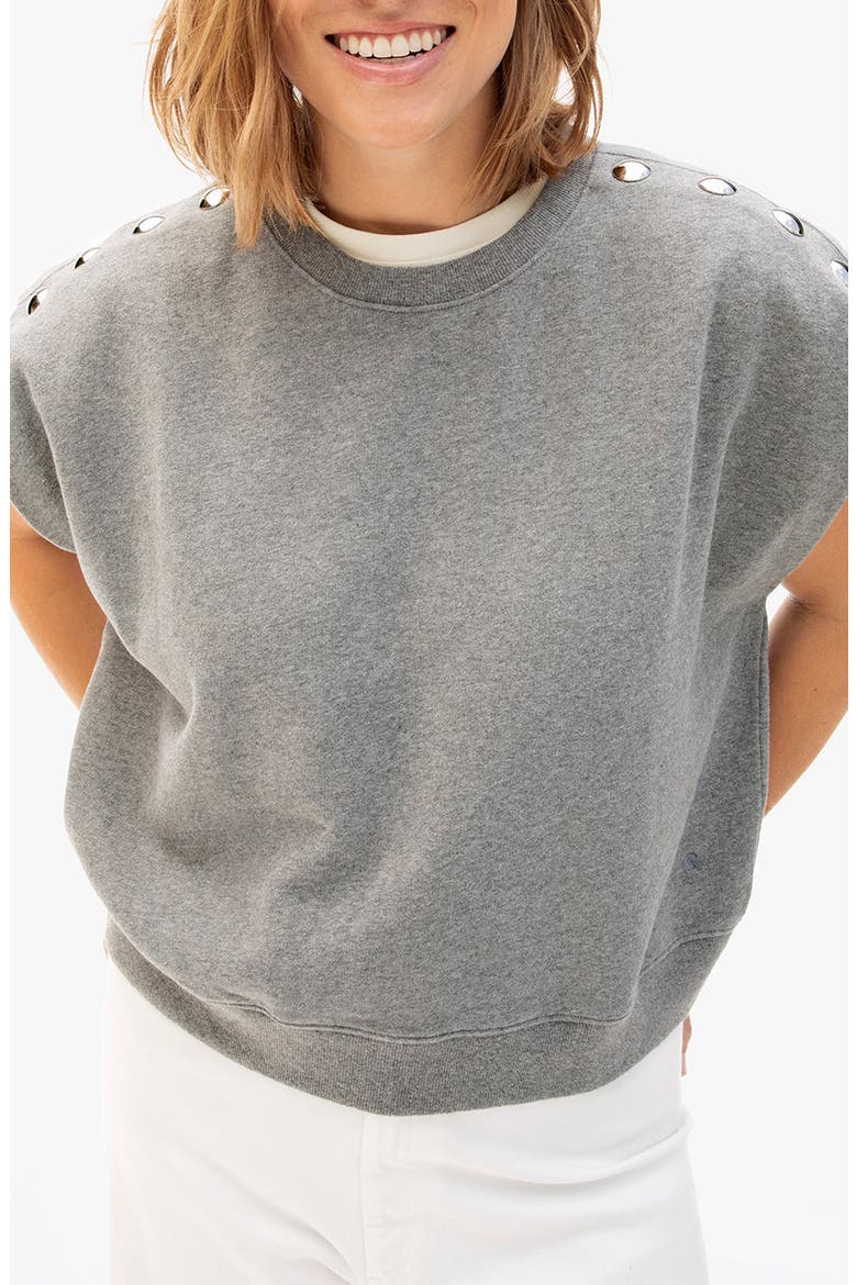 Le Vest Studded T-Shirt, Main, color, GREY MELANGE
