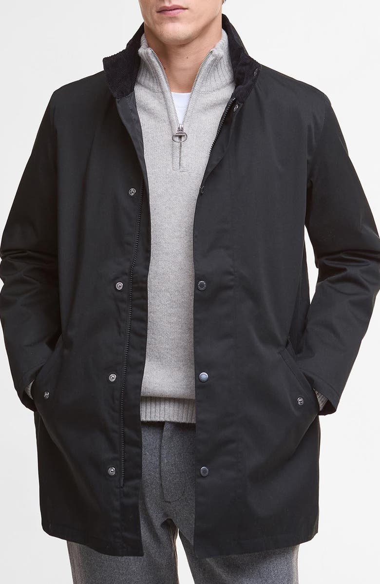 Barbour Chelsea Waterproof Twill Jacket, Main, color, Black
