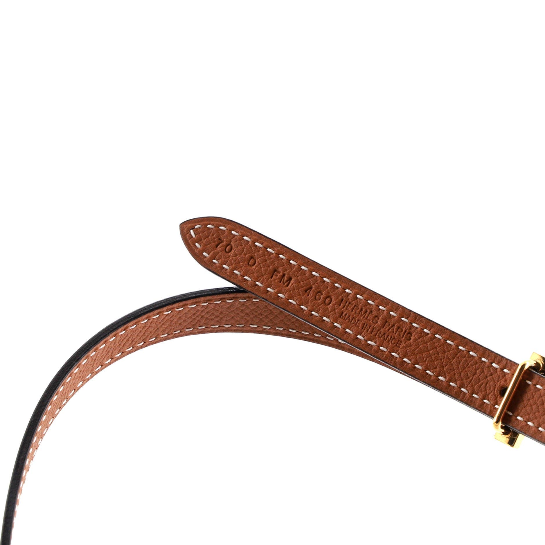 Pre-Owned Hermes Focus Reversible Belt Leather Thin, Alternate, color, Black