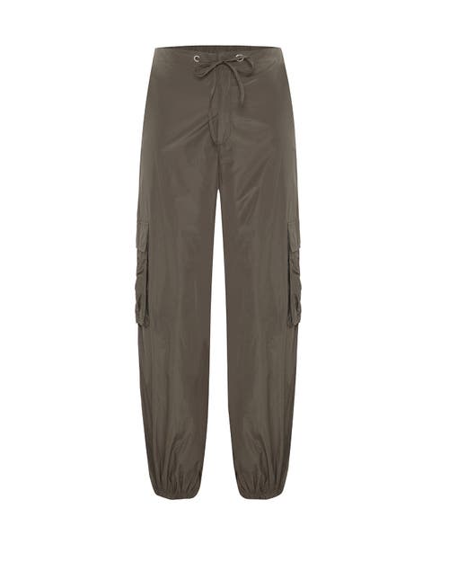 Theo The Label Theia Taffeta Cargo Pant In Army