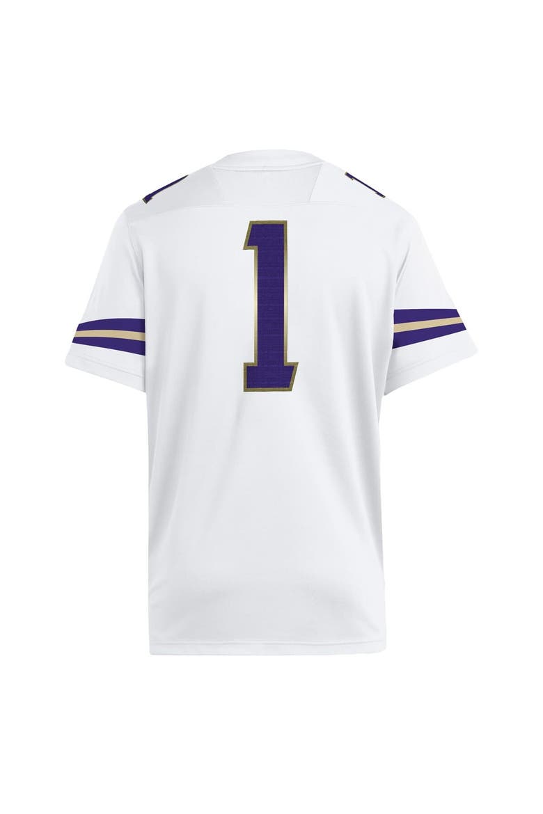 Men's adidas #1 White Washington Huskies Premier Jersey, Alternate, color, White