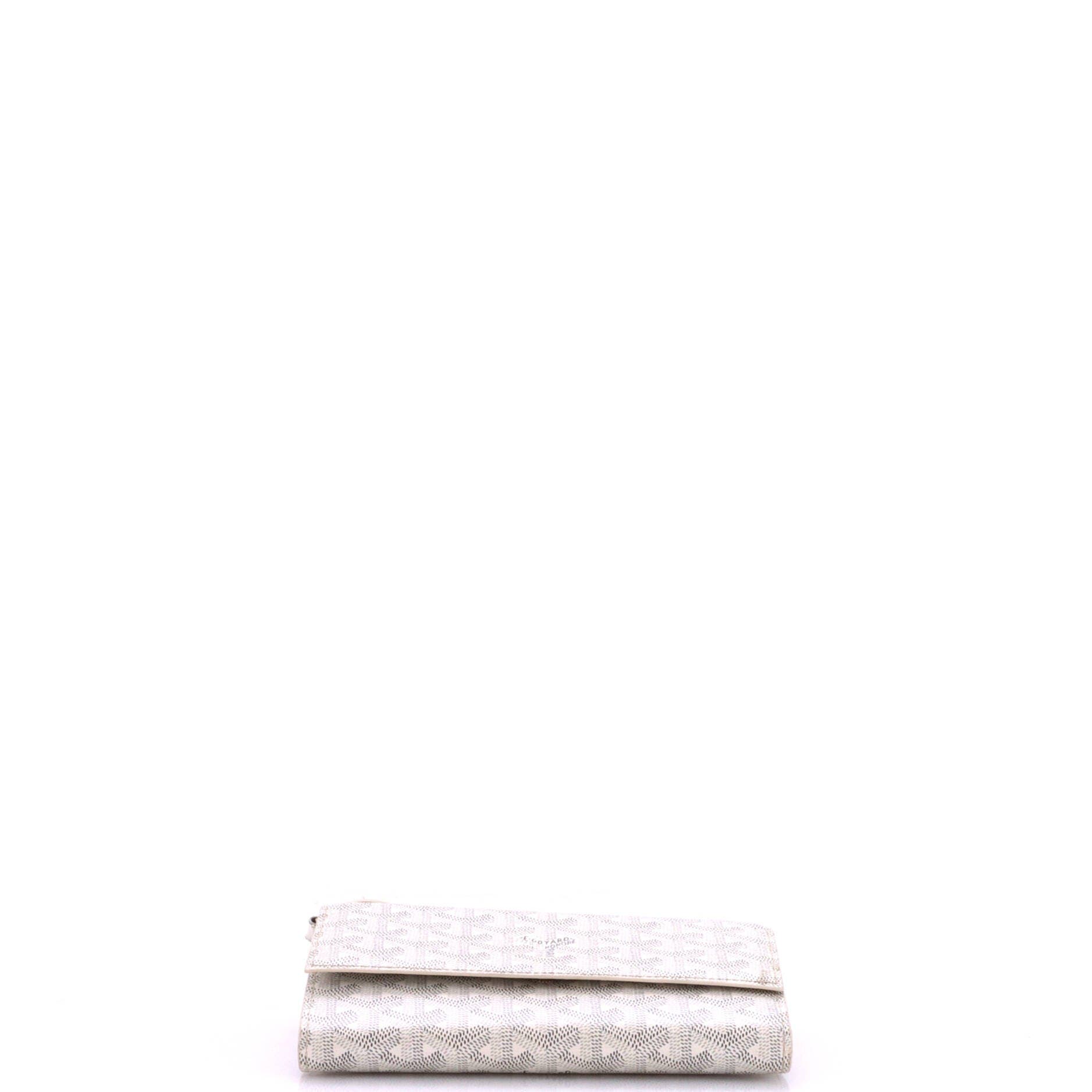 Varenne Continental Wallet with Strap Coated Canvas, Alternate, color, White